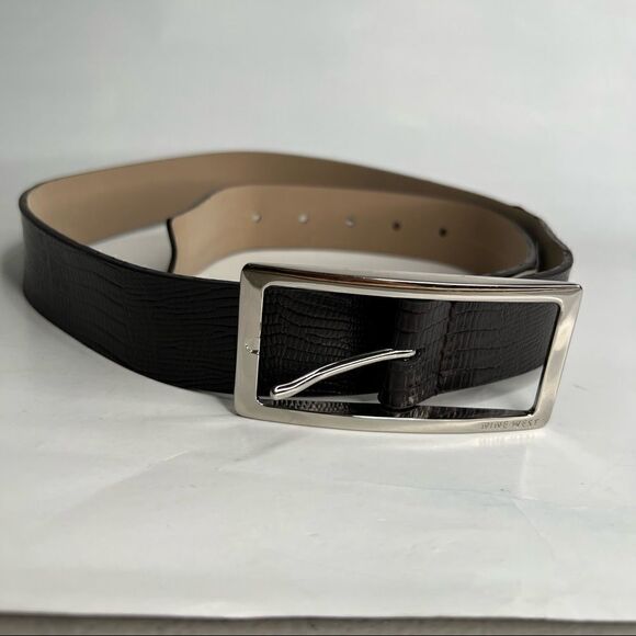 Nine West Faux Leather belt with silver buckle brand new! Brown - Picture 3 of 8